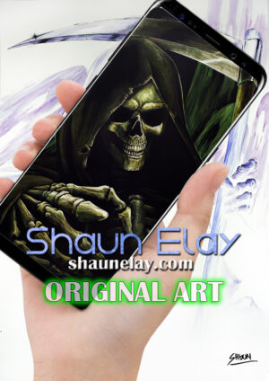 DEATH 100x70 ORIGINAL PAINTING [IN NEGATIVE]