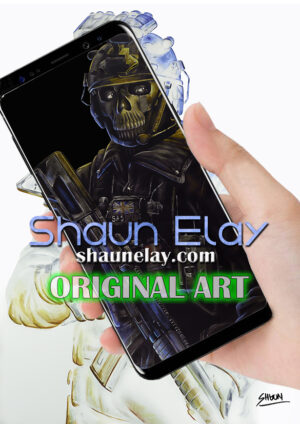 GHOST 100x70 ORIGINAL PAINTING [IN NEGATIVE]