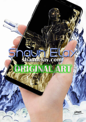 THE TERMINATOR 100x70 ORIGINAL PAINTING [IN NEGATIVE]